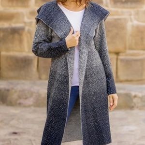 NOVICA Knit Ombre “Peruvian Sky” Alpaca Blend Long Cardigan Sz Small